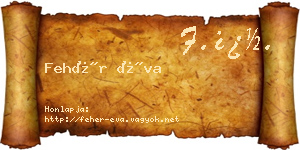 Fehér Éva névjegykártya